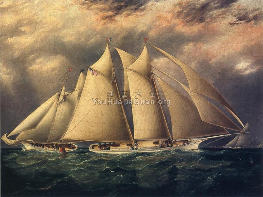 Yacht Alice Rounding the Buoy - 詹姆斯·E·巴特斯沃思